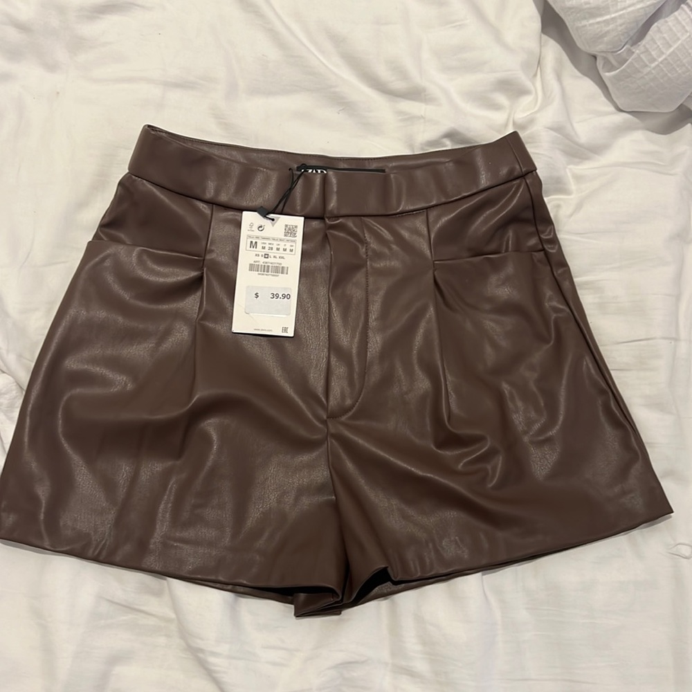 Leather shorts